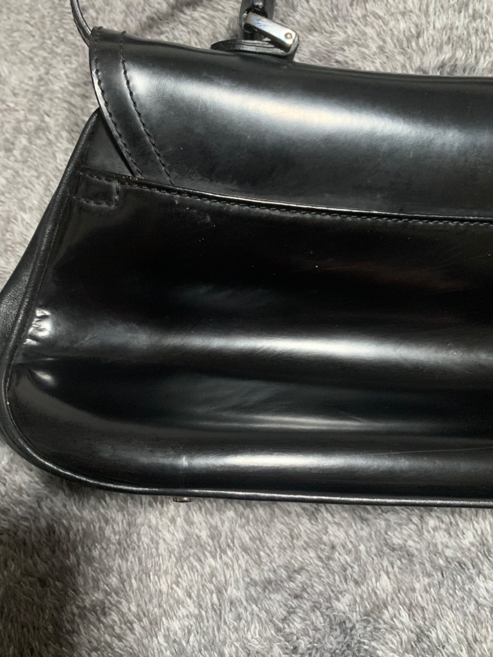 Vintage Christian Dior Black Smooth Leather Baudrier Saddle Bag - Rare Galliano - Picture 9 of 16
